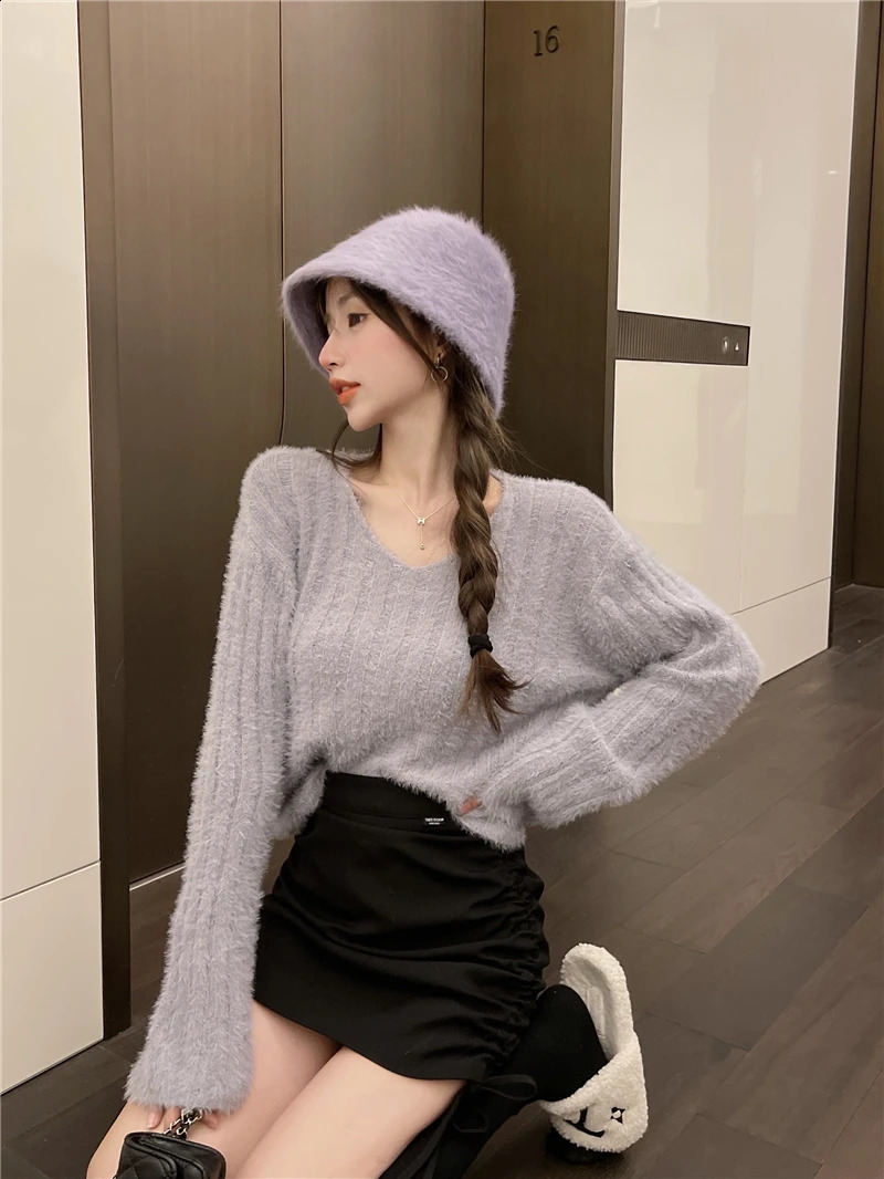 Sweaters Women Loose-fitting Preppy Style Solid Ulzzang Light Soft Autumn All-match Knitting Casual Mujer Clothes Pullovers Cozy 240812