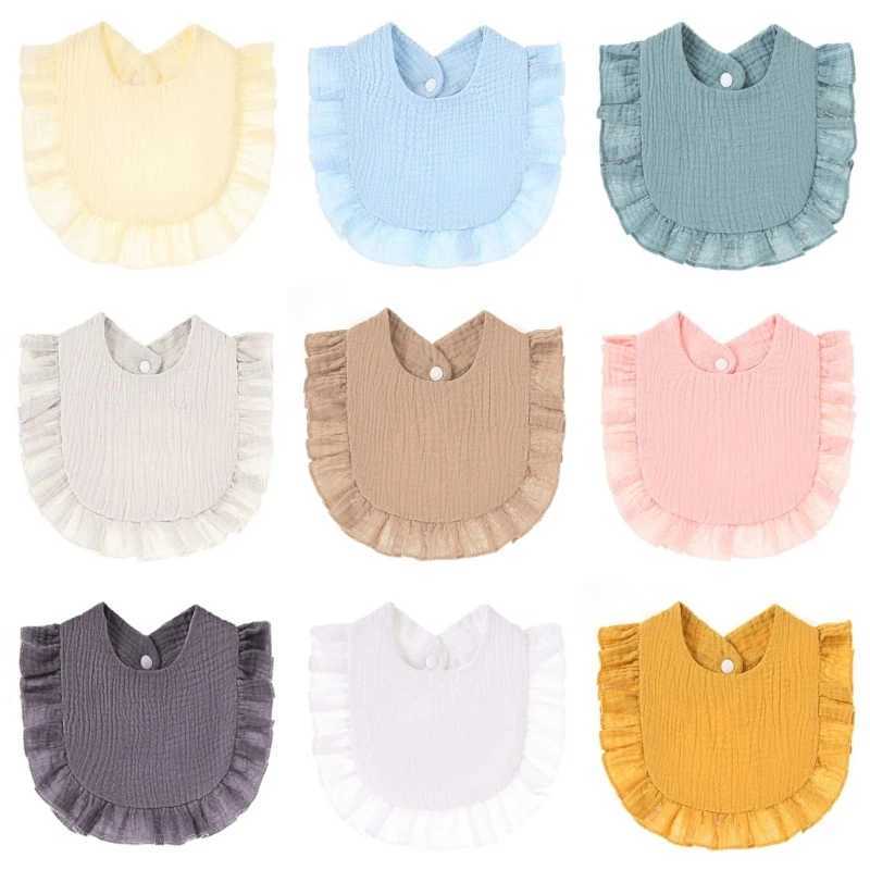 Bibs Burp Cloths 2023 New Baby Feeding Drool Bib Ruffle Floral Infants Lace Saliva Towel Soft Cotton Burp Cloth For Newborn Toddler Kids BibsL4812