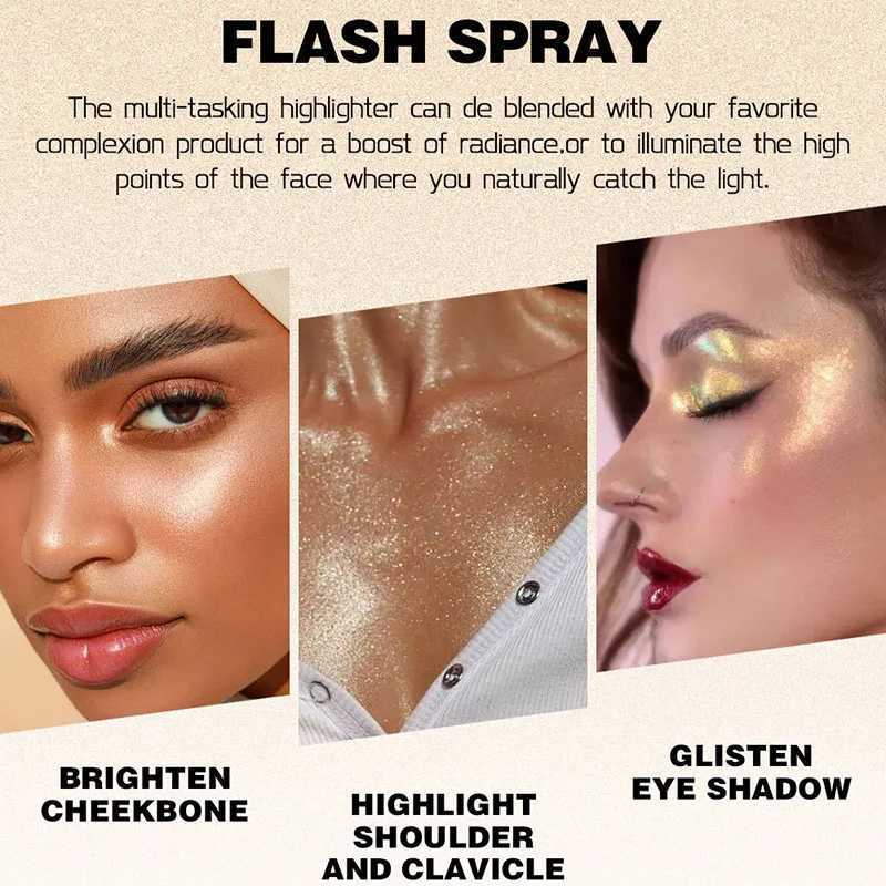 Diamond high gloss glitter spray high gloss powder bright polarized fairy powder facial body lighting makeup W240812