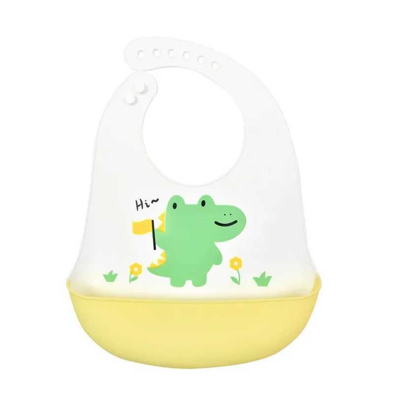 Bibs Burp Cloths Baby Bibs Silicone Lunch Apron Waterproof Soft Saliva Dripping Banana Bib Feeding Cute Cartoon Printed Kids Girl Boy AdjustableL4812