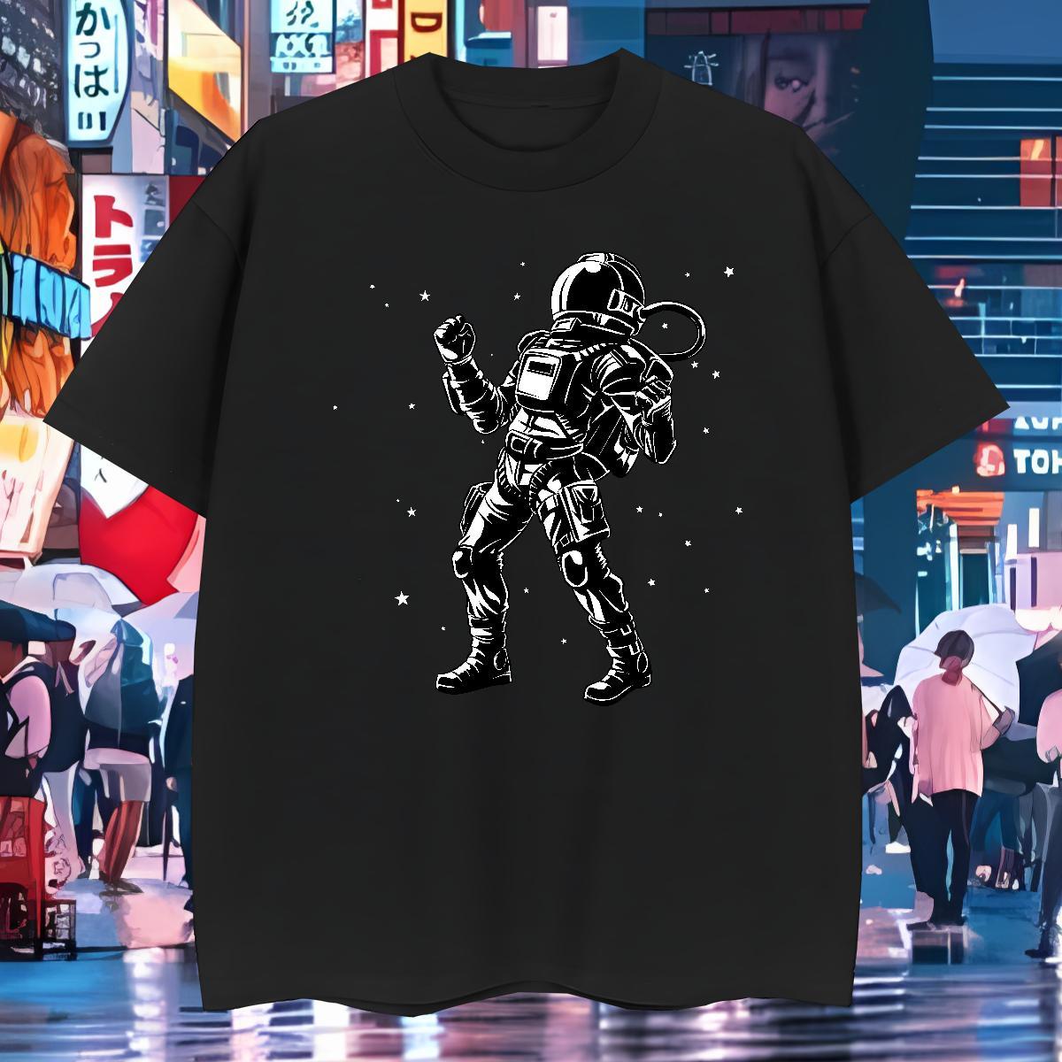 Man T Shirts 230g Pure Cotton cosmonaut Home Outdoor O-Neck Short Sleeve Oversized 3XL 4XL Men Tshirts Casual New TOP Quality Tee Shirt