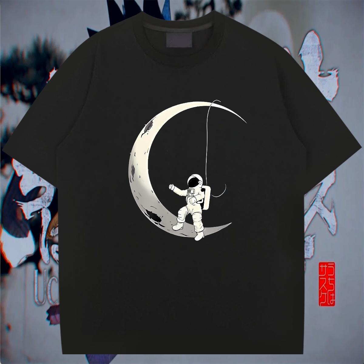 Popular Tshirt for Man Woman Hip Hop 100% Cotton 230g Custom Anime Crew Neck Breathable spaceman T shirt Stylist Tops Shirt