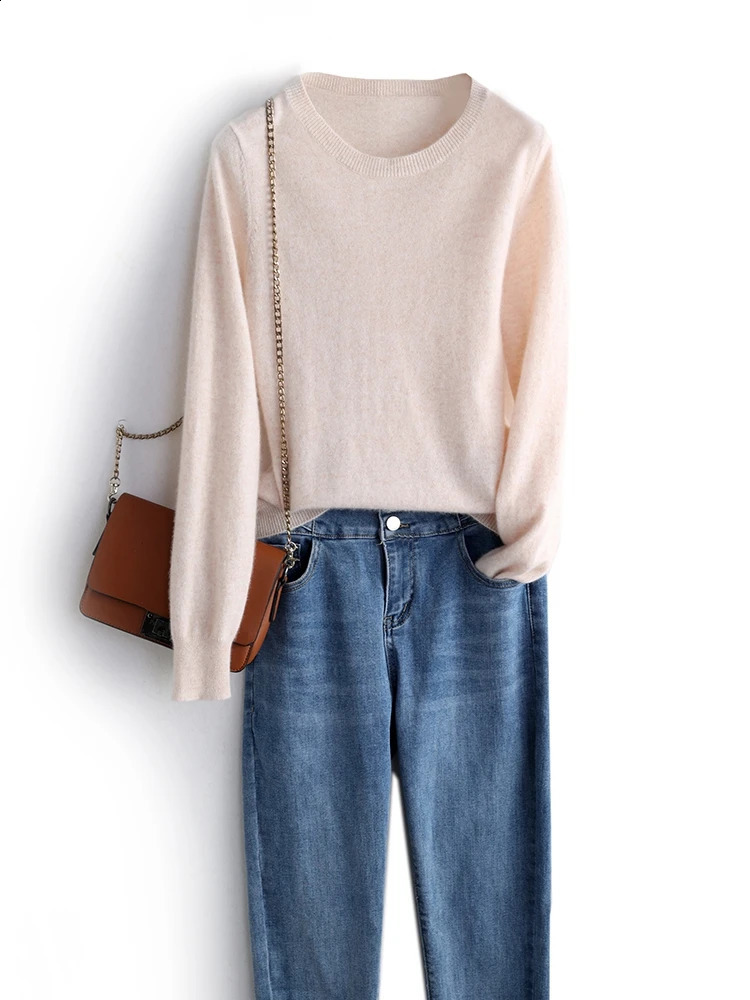 CAIXINGLE Classic style s Of Wool Sweater Round Collar Fashion On The Solid Color Long Sleeve Knitted Pullover S-XXXL 240812
