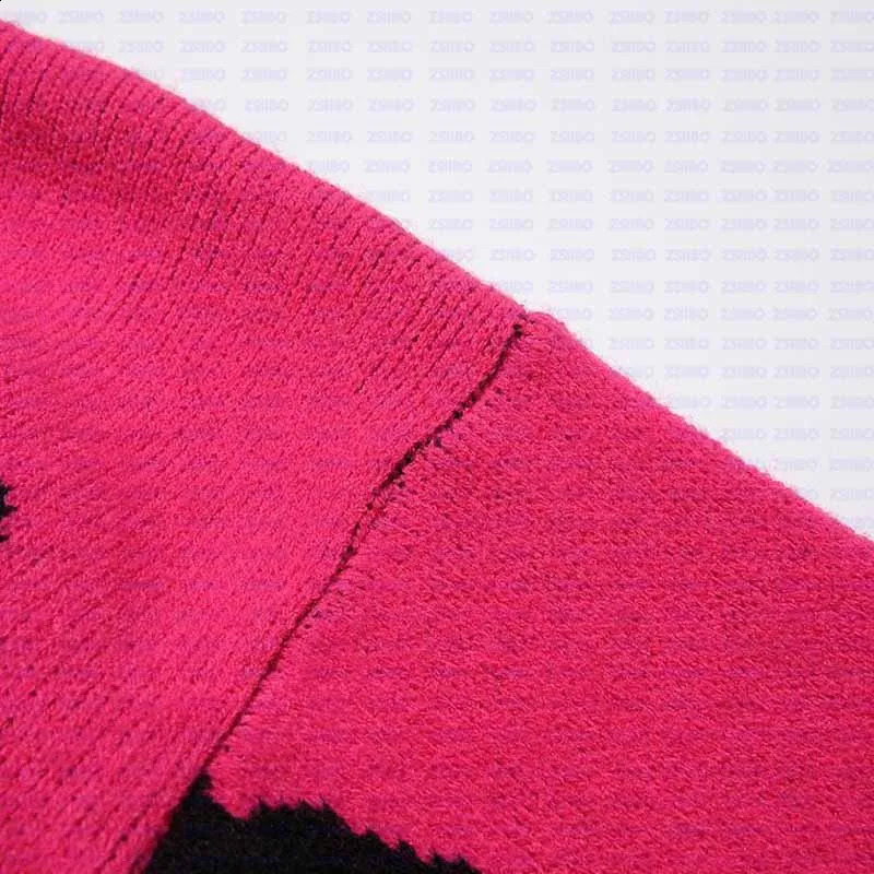 Womens Knitting Gothic Anime Print Pattern O Neck Pullover Sweater Streetwear Girls Oversized Harajuku Knitwear Mens Y2k 240809