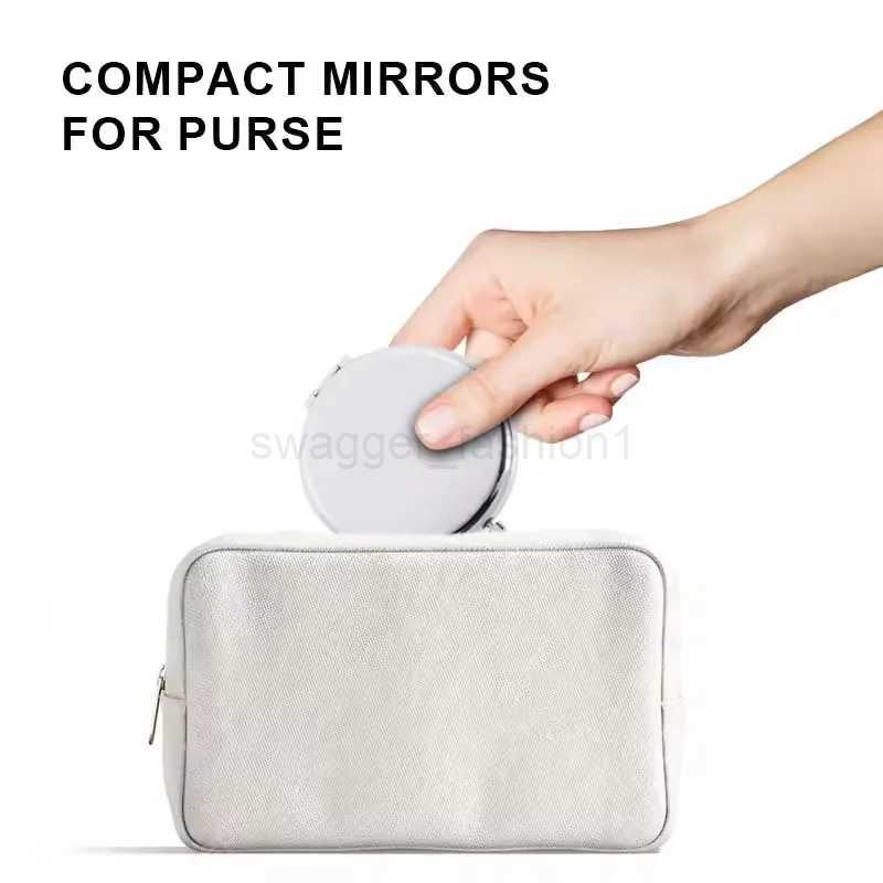 Accept Custom Blank Metal Makeup Double Handbag Pocket Mirror for Wedding Holiday GiftXJ240813