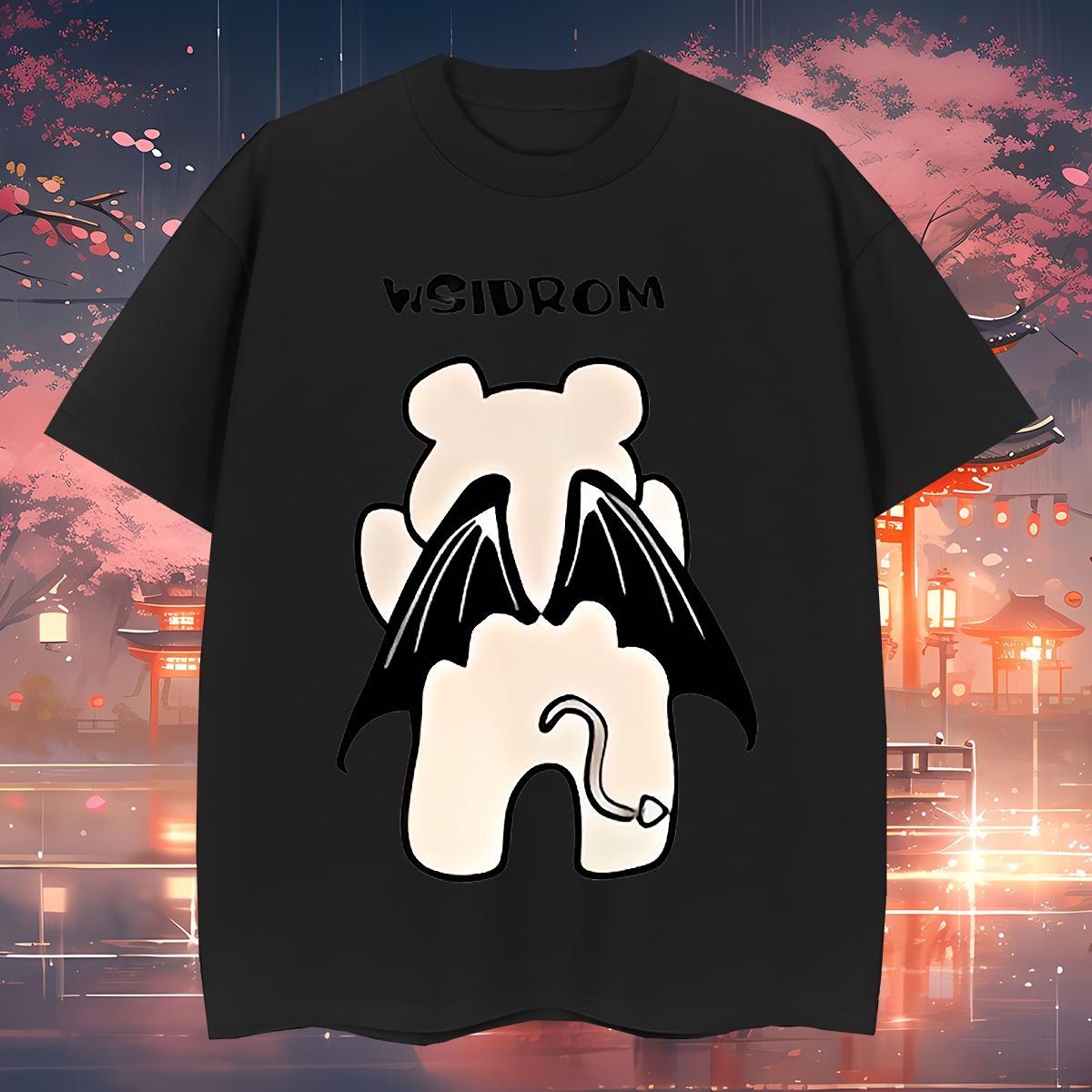 Man T Shirts 230g 100% Cotton bear Street wear Hip Hop Breathable Crew Neck Cartoon Print Tshirt for Man Woman 2024 Loose Fit Top Tees