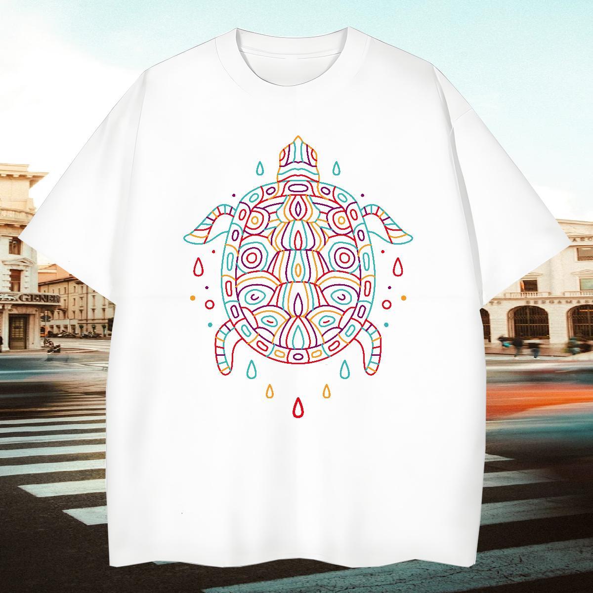 Wholesale T shirt tortoise Breathable Sports Casual White Plus Size 230g Cotton Men Tops Tees Classic Casual Tee Shirt