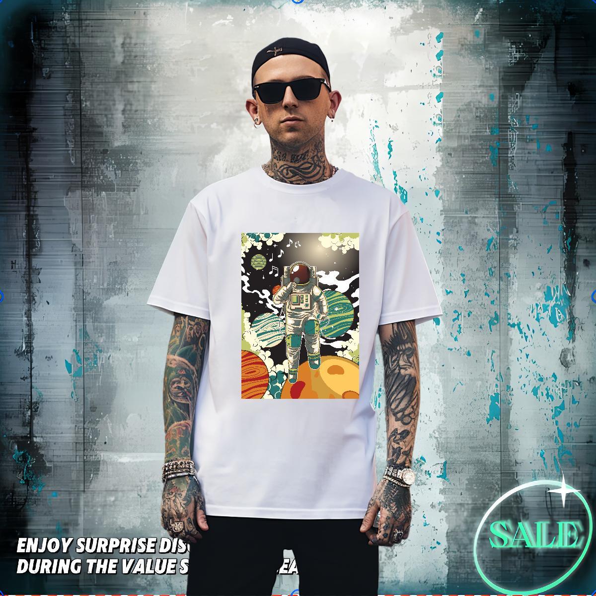 T shirt 230g Pure Cotton universe Street Wear Breathable Anime Print Couples T Shirts Classic Brand Tees