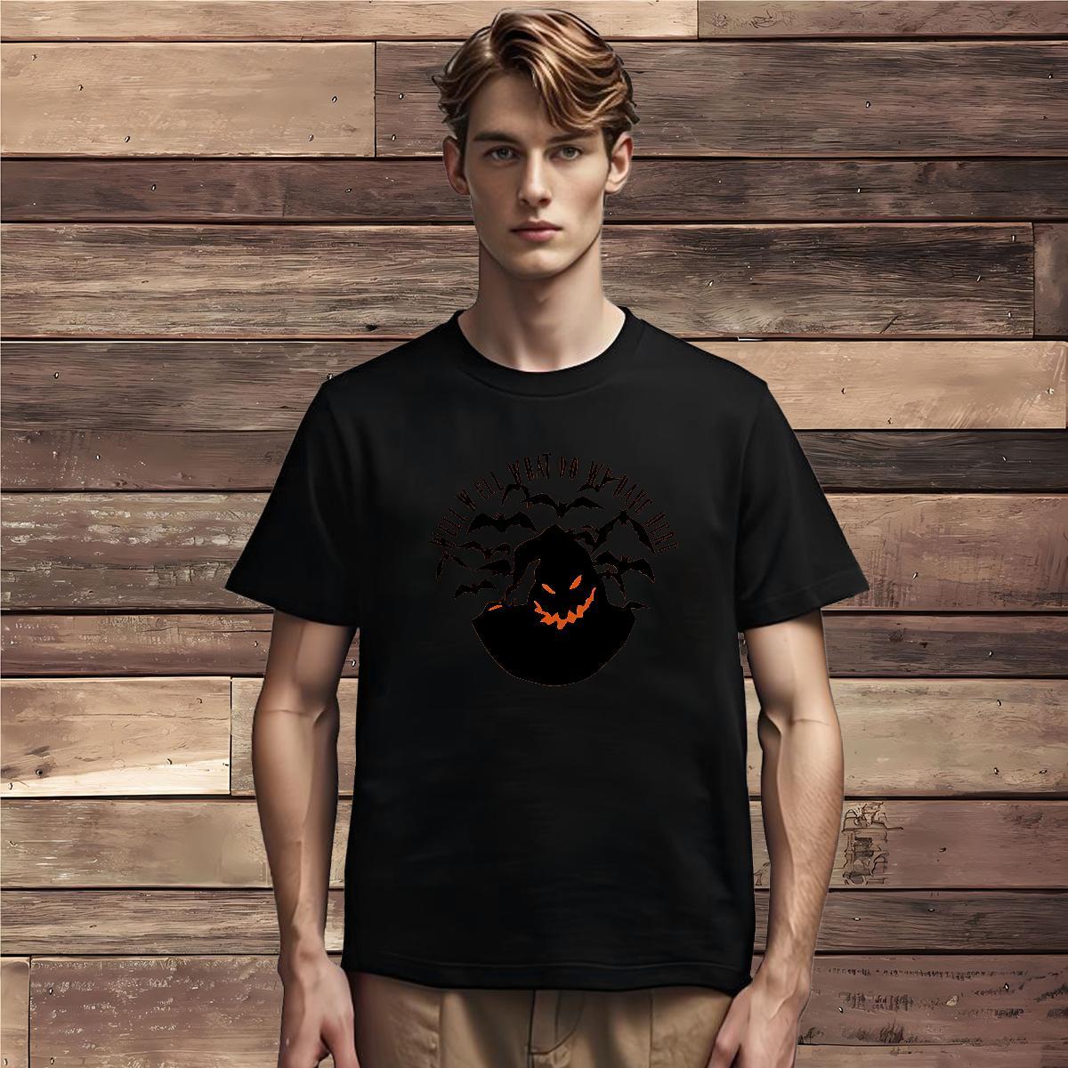 T shirt 230g Pure Cotton halloween Street Wear O Neck Short Sleeves Custom Anime Men Clothes T-Shirt Fashion Design Soft Tops Tees