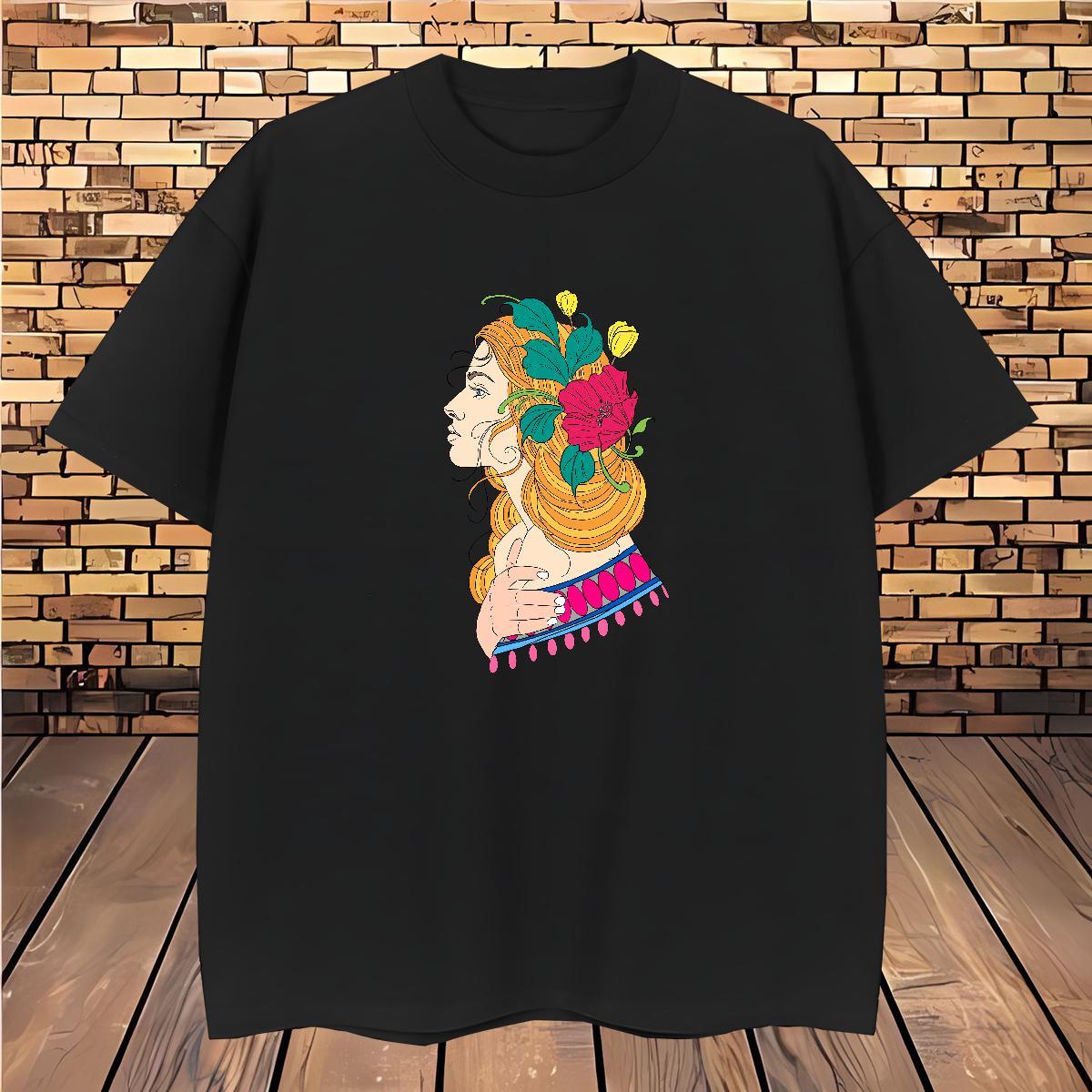 Men T Shirts 230g Pure Cotton portrait Hip Hop O Neck Short Sleeves Black White Tshirts Designer Cool Wear