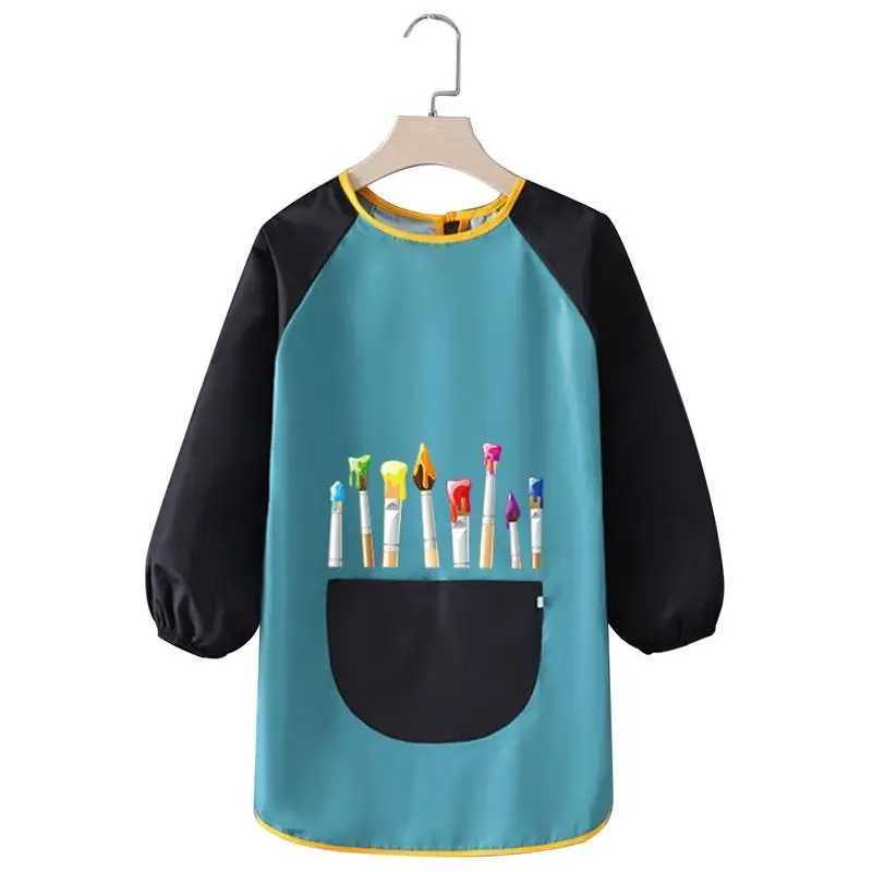 Bibs Burp Cloths Baby Kids Bibs Cute Children Baby Stuff Toddler Waterproof Long Sleeve Art Smock Feeding Bib Apron for Kids 0-6 YearsL4812