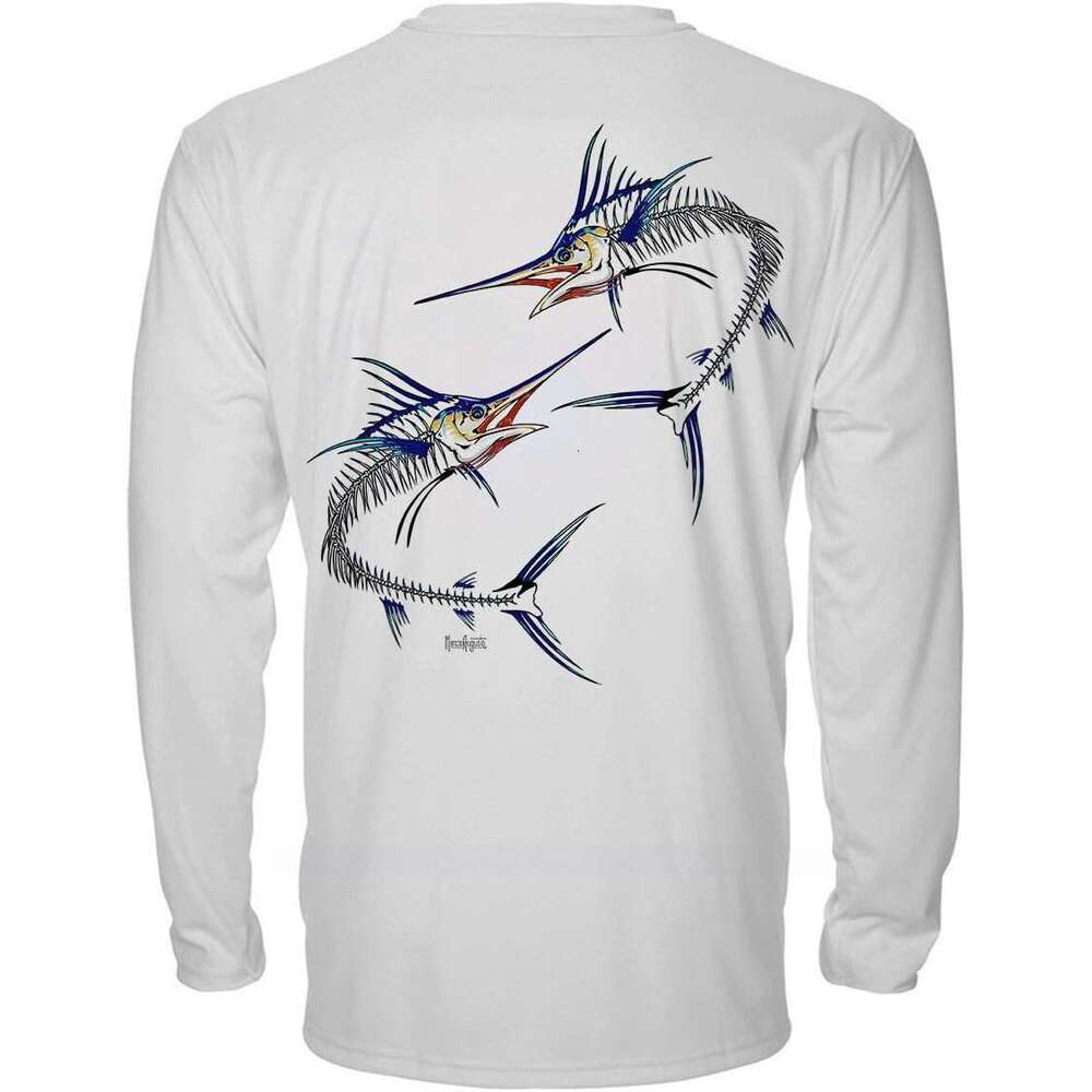 Long Sleeve Shirts for Men sweatshirt Long Sleeve T-Shirt Trophy Bones Collection by Marcos Augusto: Marlin T shirt Tee Streetwear Casual tops clothes