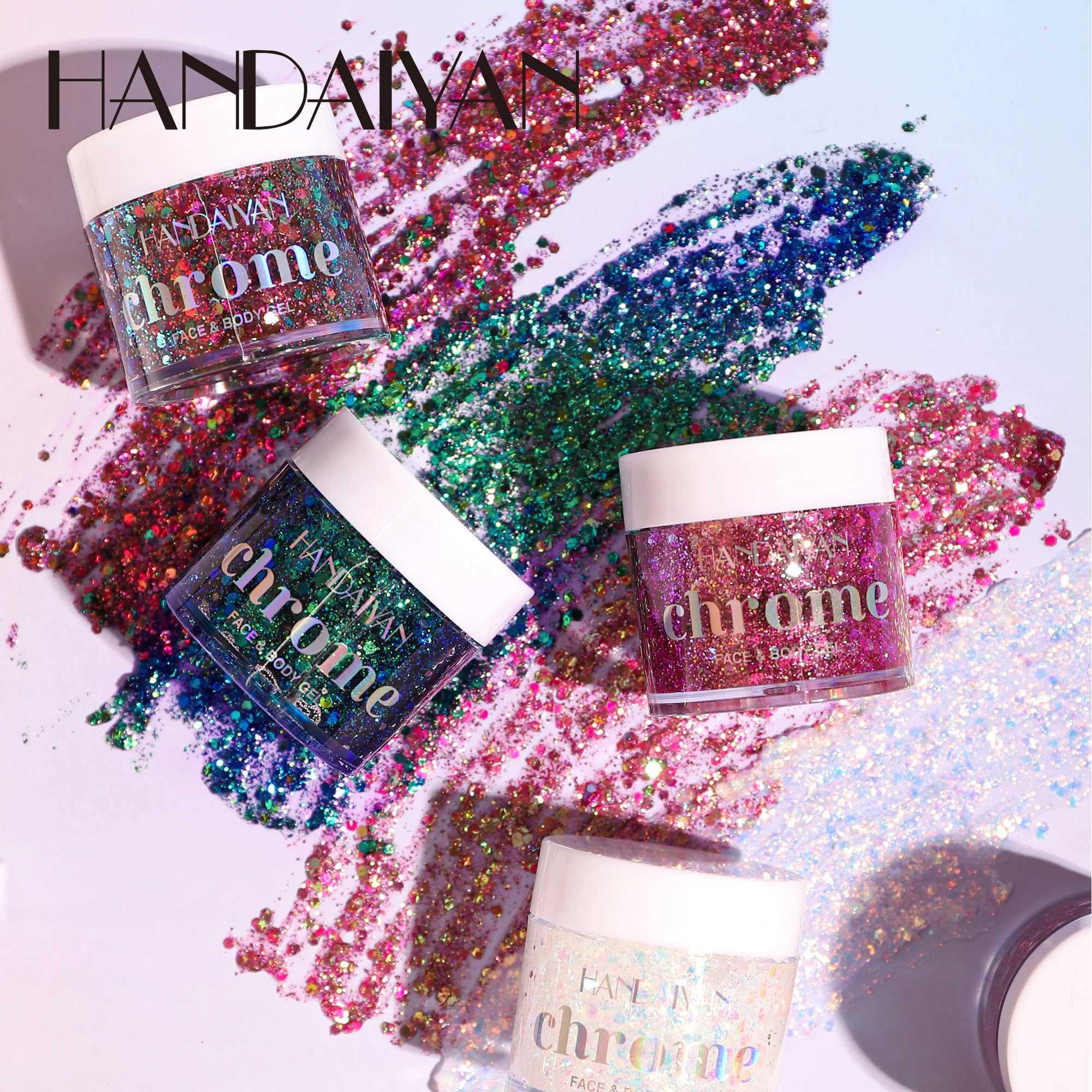 Body Glitter I 6 Colors+Glitter Glue for Face Glitter Makeup Hair Eye Fine Glitter Eyeshadow - Perfect Halloween W240812
