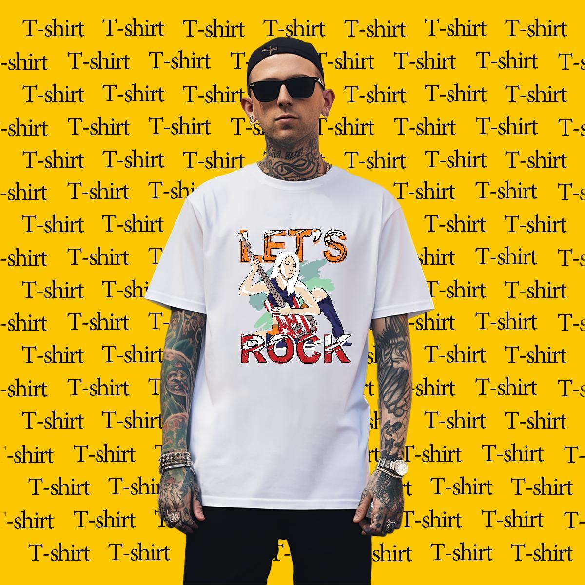 Mens T Shirts 100% Cotton 230g person Outdoor Breathable Crew Neck Oversized Couples T Shirts DIY Classic Tee Shirt