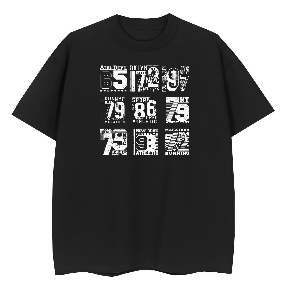 TOP Quality Tshirts High Street Hip Hop 100% Cotton 230g Oversized 4XL Breathable Short Sleeve letter Man T Shirts DIY Tops Tees
