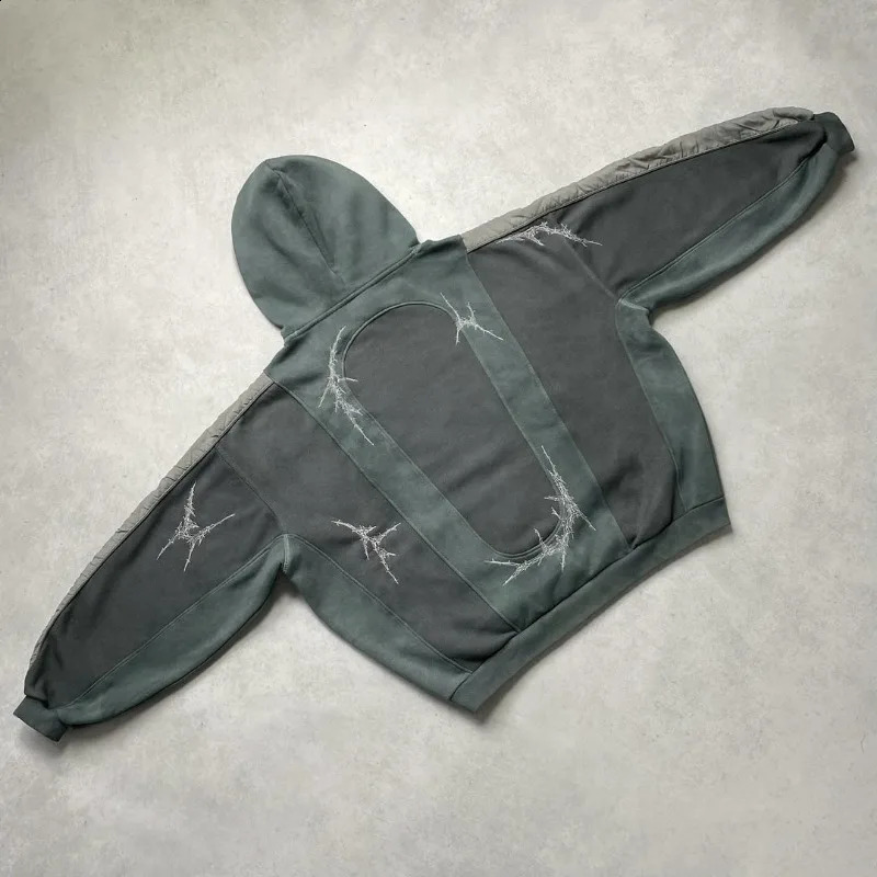 Fashion geometric pattern patchwork color pullover hoodies for women high street hip hop comfortable couple sweatshirts 240812