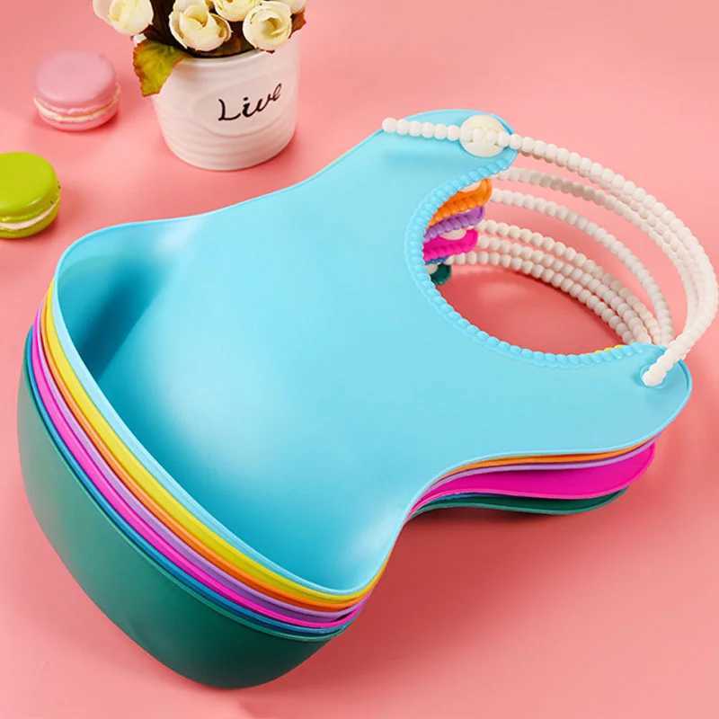 Bibs Burp Cloths Fashionable Silicon Baby Bib Waterproof Infant Bibs Newborn Feeding Cloth Toddle Boys Girls Adjustable Different Styles of BibsL4812