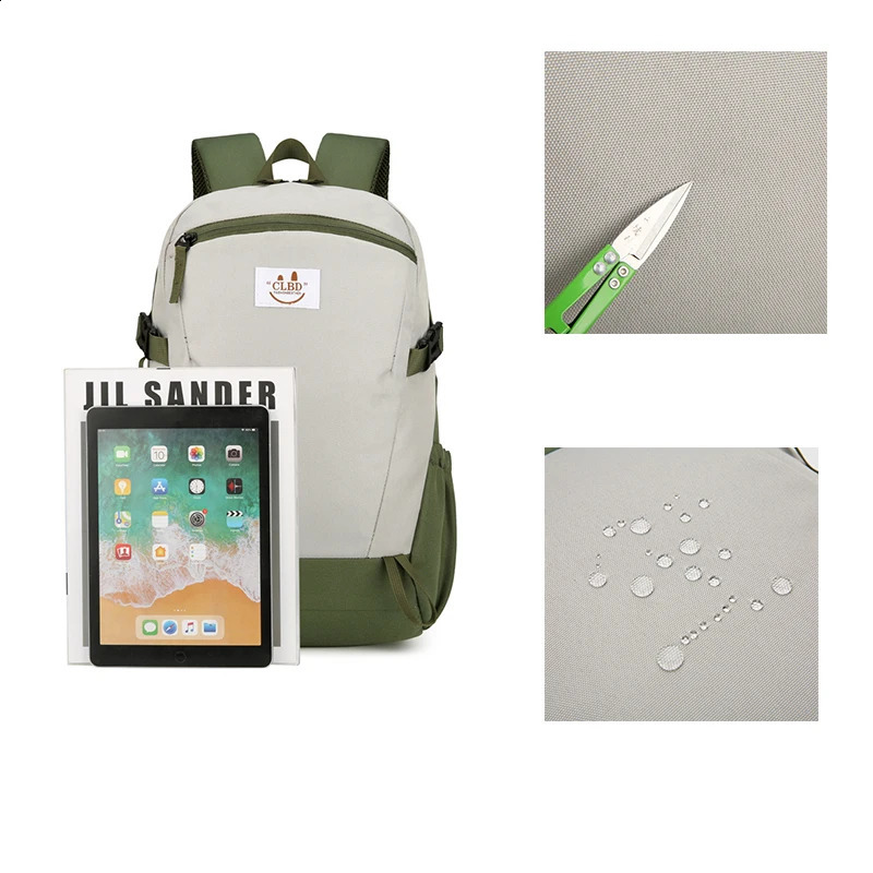 VC Contrasting Color Hiking Backpack for Outdoor Travel Waterproof Lightweight Mens Daily Versatile Unisex Edition 240813
