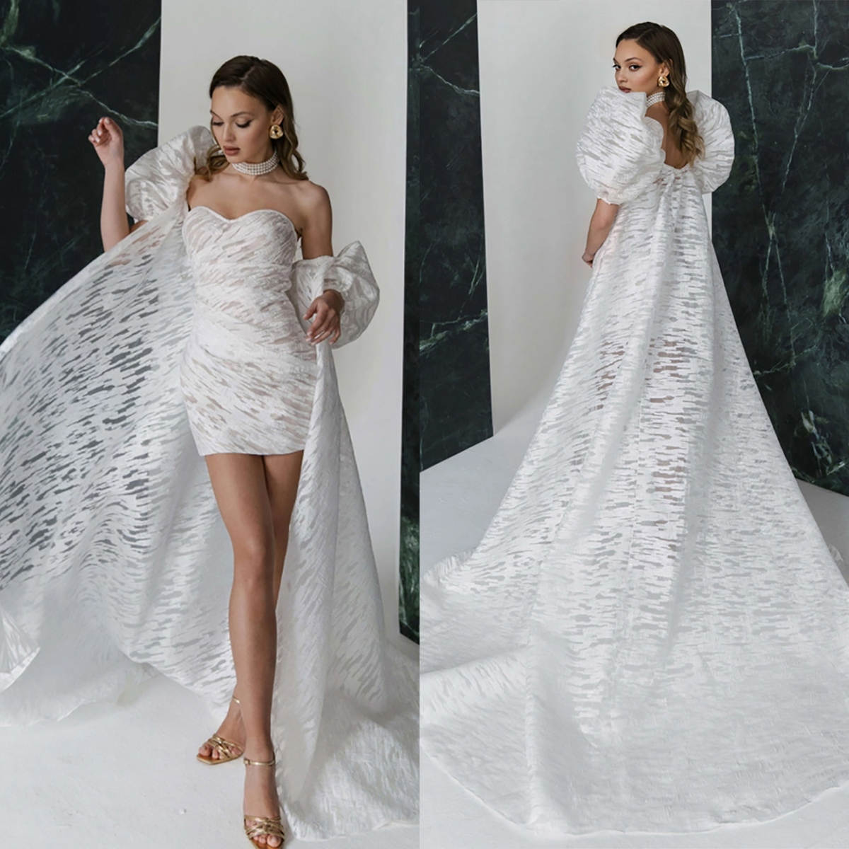 Modern A Line Wedding Dresses Sweetheart Strapless Mini Bridal Gown With Wrap Sleeveless Pleats Bride Dresses Castle Marriage