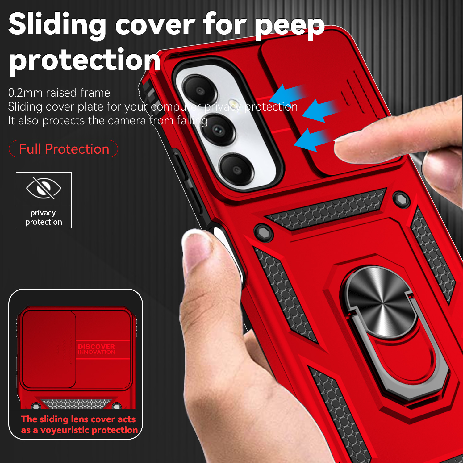 Military Grade Rugged Heavy Duty Cases Slide Camera Ring Stand Shockproof For Samsung A06 A16 A05 A05S A15 A25 A35 A55 A14 A24 A34 A54 A04 A13 A33 A53