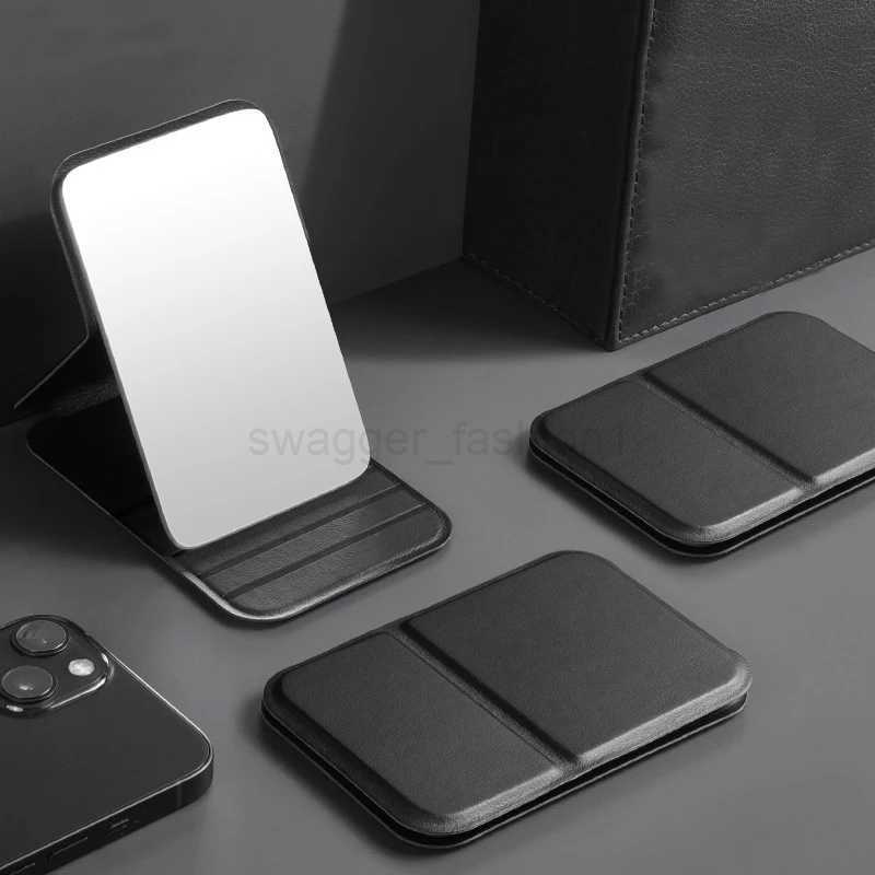 Mini Folding Portable Mirror for Women Men High-quality Portable PU Leather Small Mirror Solid Color Makeup MirrorXJ240813