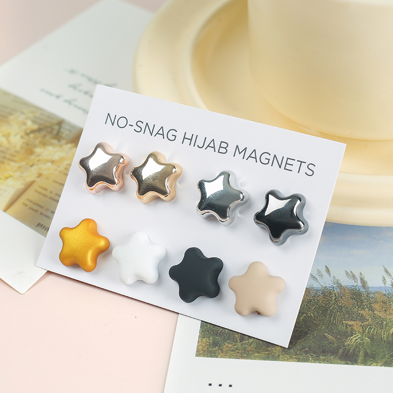 Five pointed star magnetic buckle scarf buckle collar clip magnetic suction buckle brooch scarf shawl fixed anti light magnetic buckle