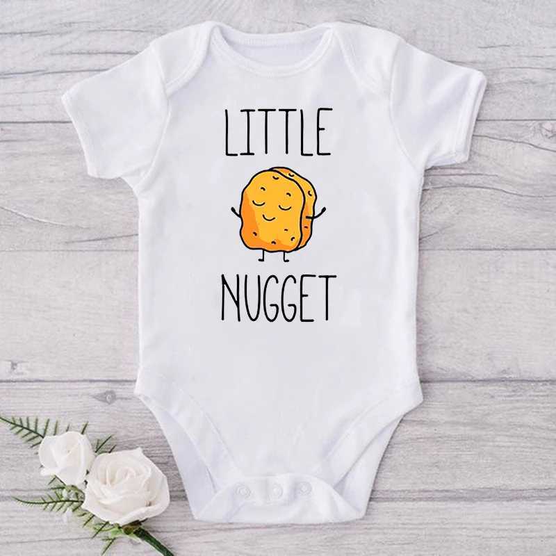Little Gold nugget baby announces newborn baby tight fitting summer boy girl jumpsuit pregnancy reveals baby clothing baby shower gift W240812