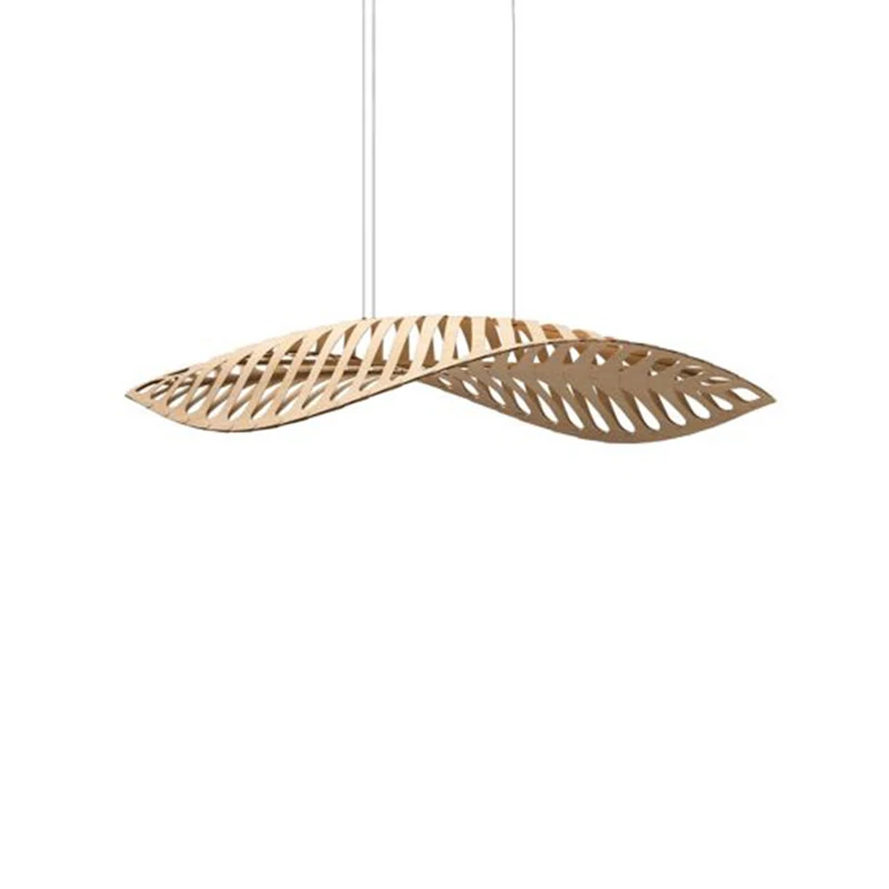 Nordic Minimalist Creativity Wabi Sabi Wood Art Fish Bone Chandelier Restaurant Bar Cafe Dining Room Home Decor Pendant Lights