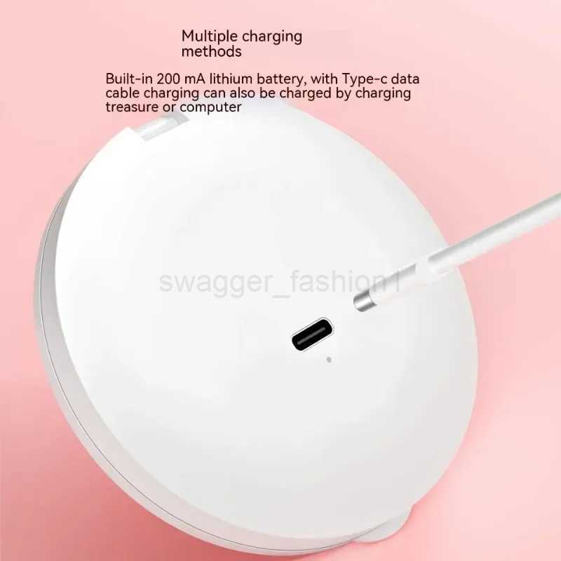 Mini LED Luminous Makeup Mirror Round Portable Foldable Small Compact Mirror with Light USB Handheld Makeup Magnifying MirrorsXJ240813