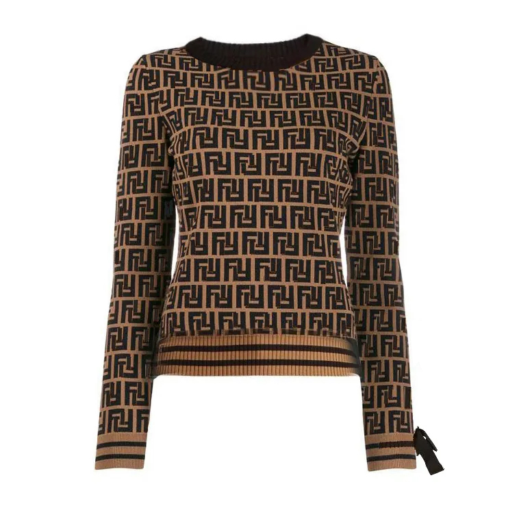 Sweater Women Autumn Round neck Designer Cardigan Women Sweater jumpers Striped Long Sleeve jumpers High End Jacquard knitting Sweaters Coats