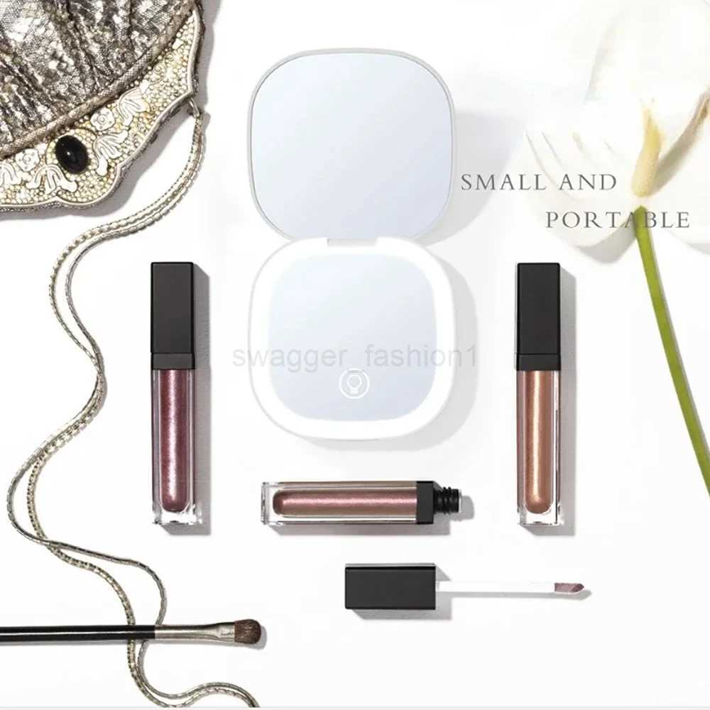 LED Travel Makeup Mirror 3.5inch Lighted Compact Mirror with 1X/5X Magnifying 2 Sided 3 Colors Portable for Handbag Purse GiftXJ240813