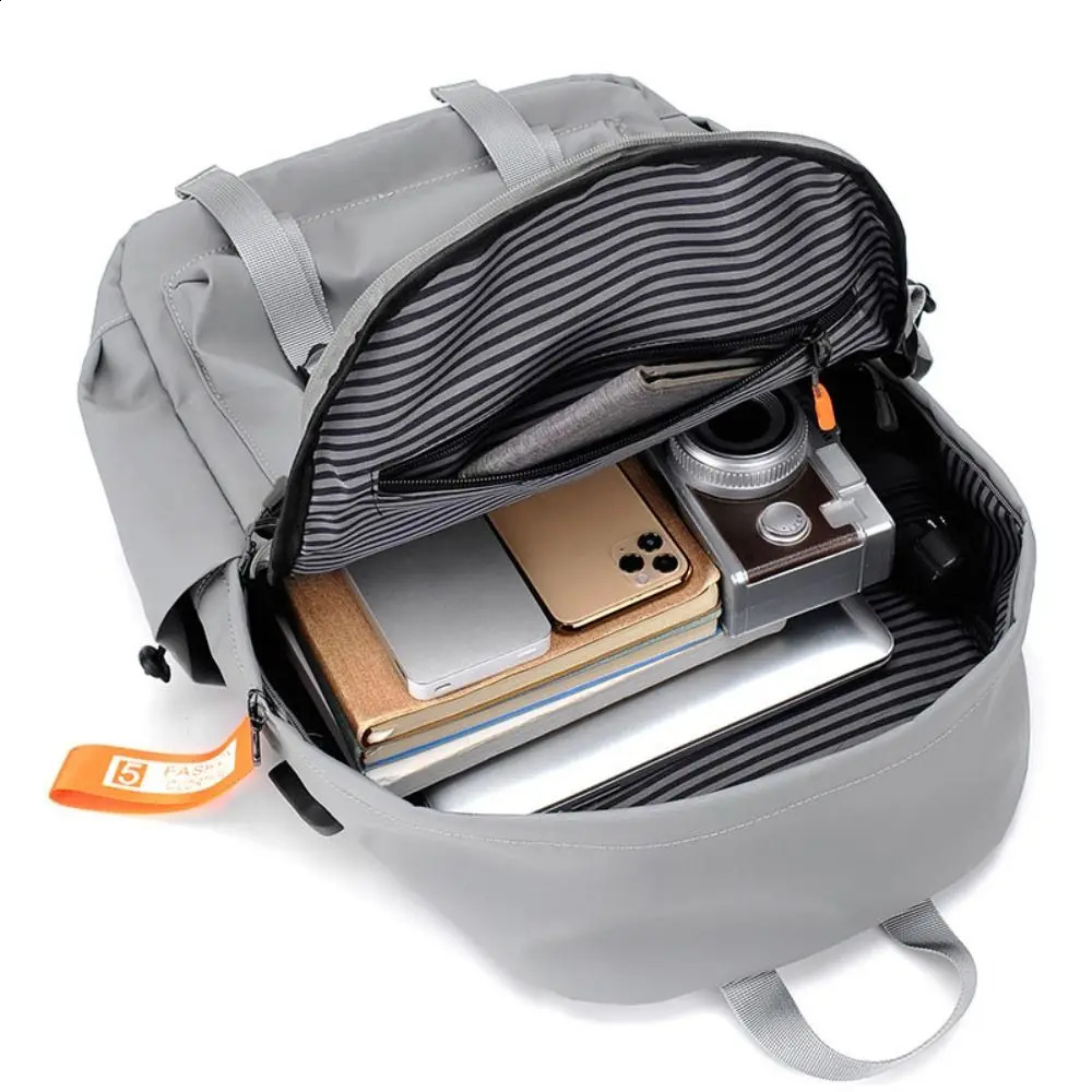 Oxford cloth mens backpack large capacity multilayer travel laptop with USB charging waterproof student 240813