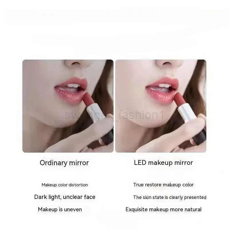 Portable Makeup Mirror With Led Light Touch Screen 3color Light Vanity Light Folding Dressing Mirror Home Beauty ToolsXJ240813