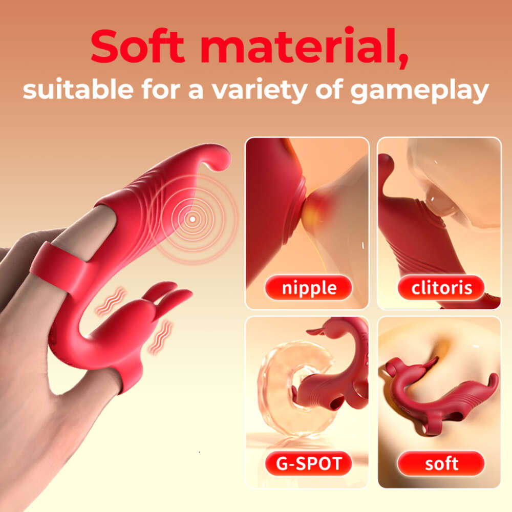 womes sex toys Tease bunny Magnetic charging 9-frequency dual motor vibration Sex toys for women Black, red sex toys for couples