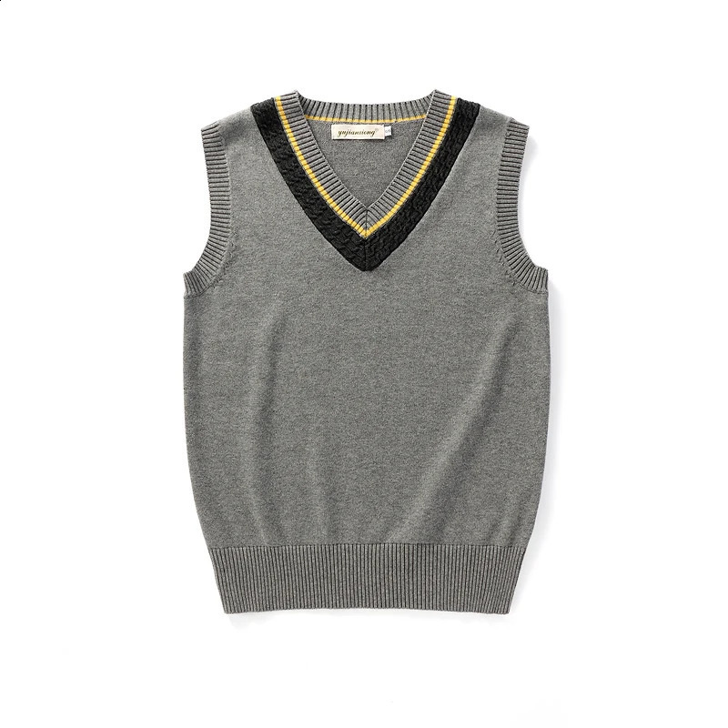 Sleeveless Sweater Vest Women Men V-neck Preppy Students Classic Spring Knitted Jumper Korean Fashion Retro Vest 240813