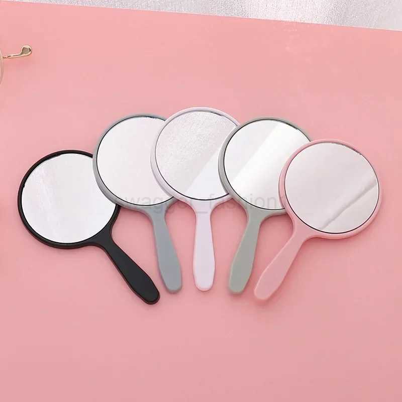 1PC Handheld Makeup Mirror Round Makeup Vanity Mirror with Handle Hand Compact Mirror Cosmetic Mirror for WomenXJ240813