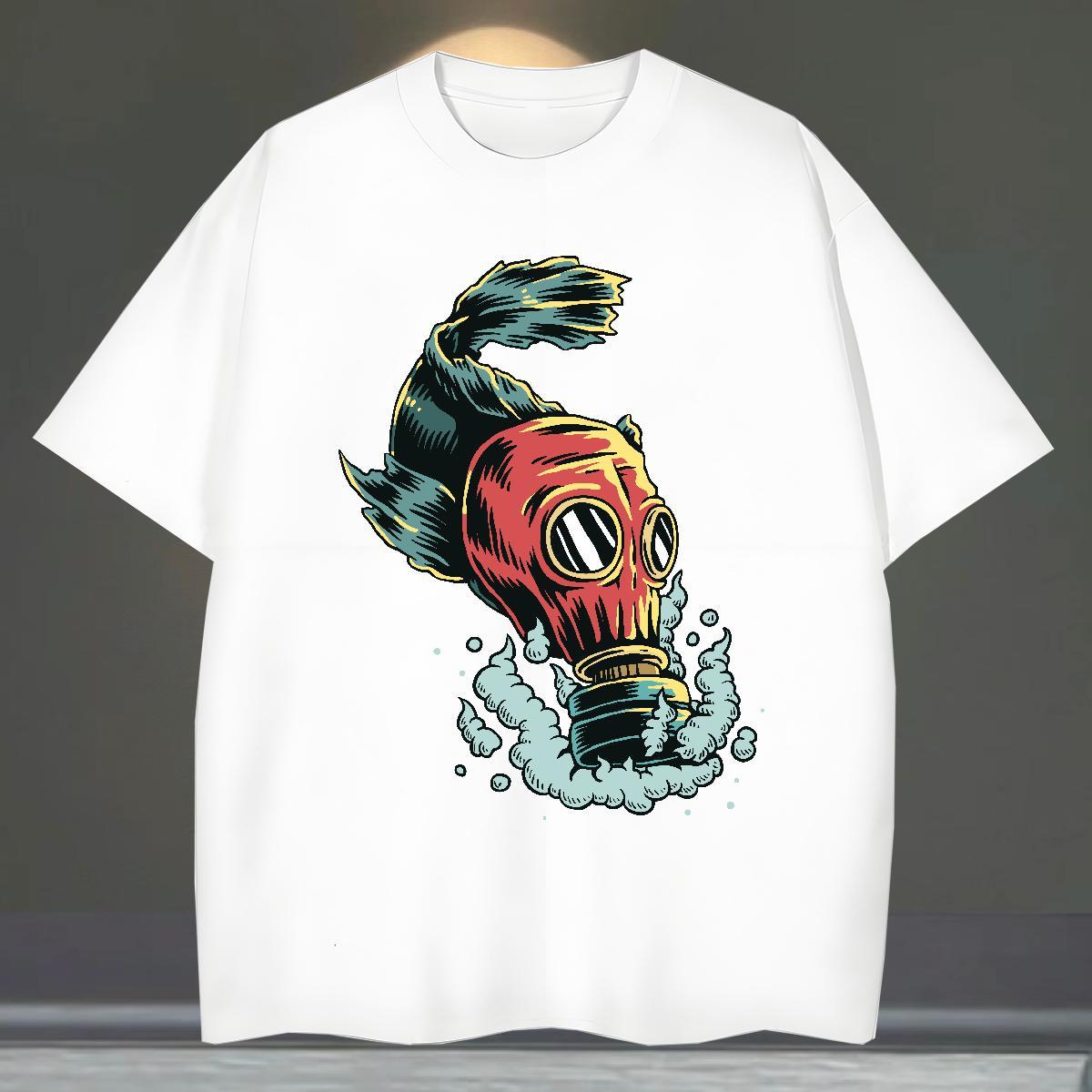 Loose Fit Tshirts Sport 230g Pure Cotton DIY Printed Breathable Short Sleeve ET T Shirts Men DIY Customized Tops