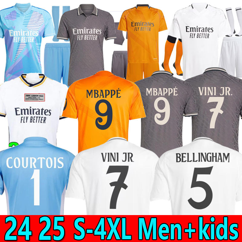 S-4XL 24 25 Bellingham VINI JR soccer jerseys CARVAJAL football shirt TCHOUAMENI CAMAVINGA MODRIC RODRYGO Mbappe COURTOIS Arda Guler 2025 2024 camiseta kids kit TOPS