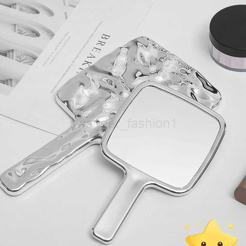 Liquid Shape Square Mirror Mini Hand-Held Desktop Cosmetic Portable Makeup Mirror Travel Retro Style Beauty Mirror For HandbagXJ240813