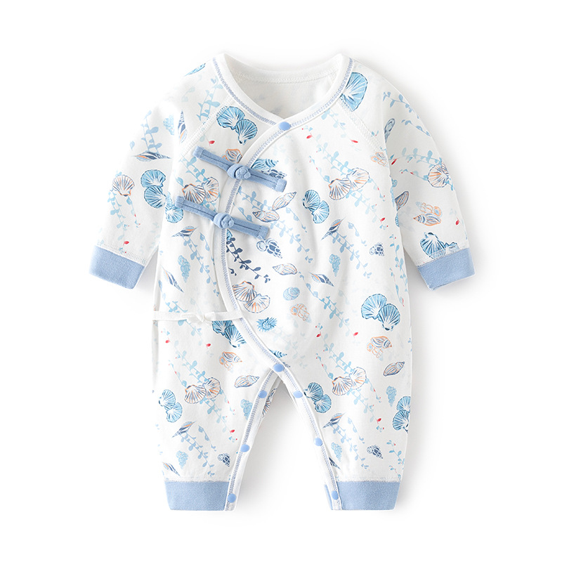 Newborn cotton onesie Spring and autumn baby national style boneless clothes newborn butterfly clothes baby A class clothing