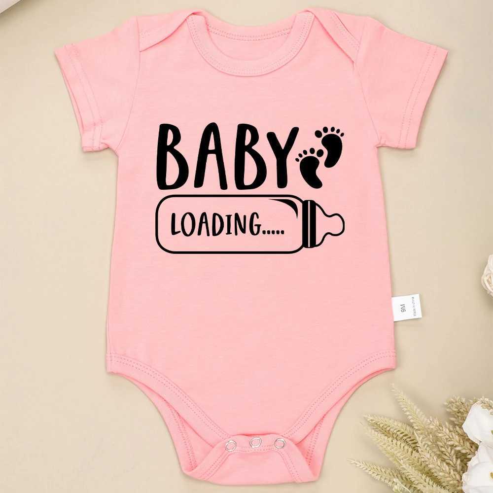 Baby loading... Pregnancy announces Onesie cotton exquisite gift for newborn clothing aesthetics popular cute baby jumpsuit W240812