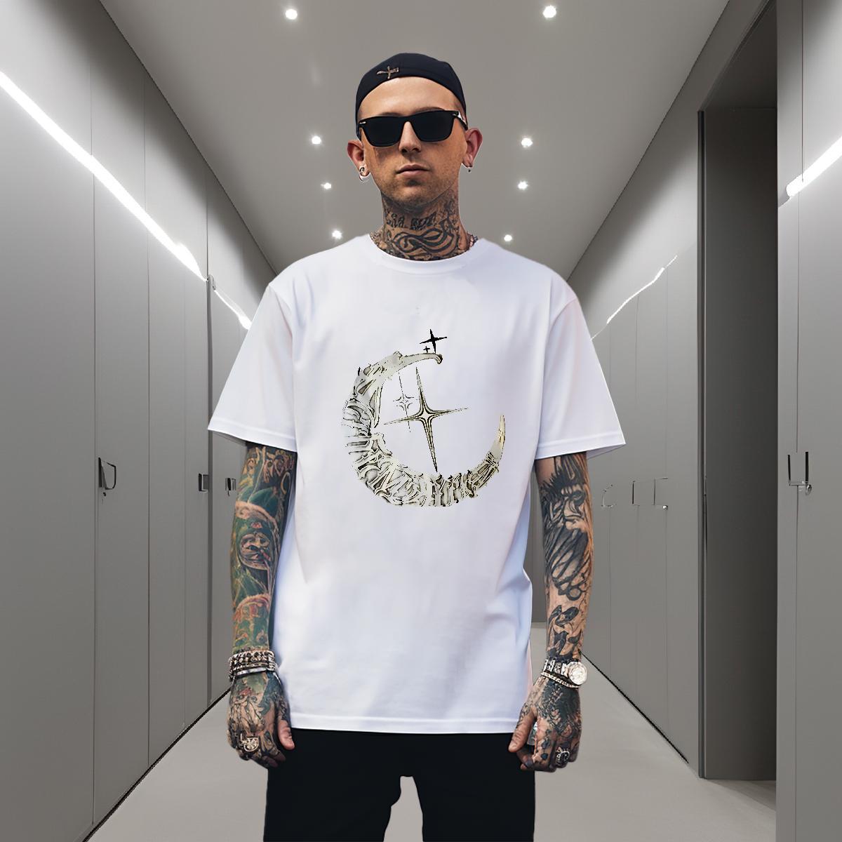T-Shirts 230g Pure Cotton painting Spring Summer Breathable Short Sleeve Custom Printing Tshirts 2024 Popular Tops Shirt
