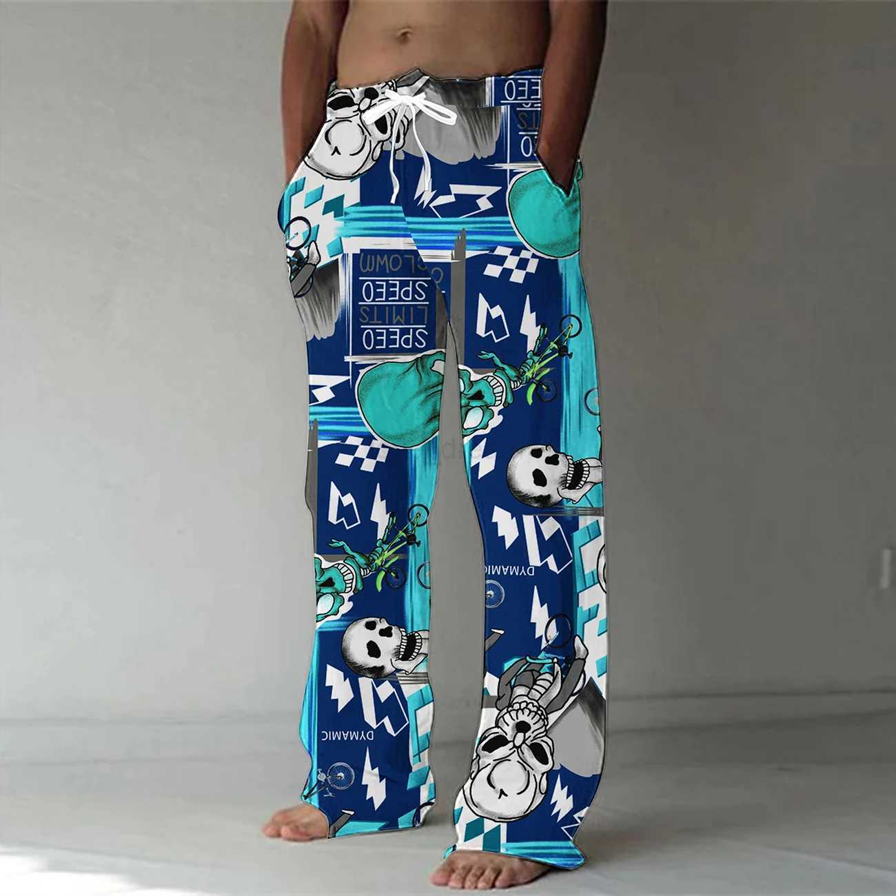 Spring/Summer 2023 Fashion 3D Digital Printing Mens Bamboo Cotton Pants Street Hip Hop Beach Leisure Quick Dry Dance Yoga PantsXJ240813