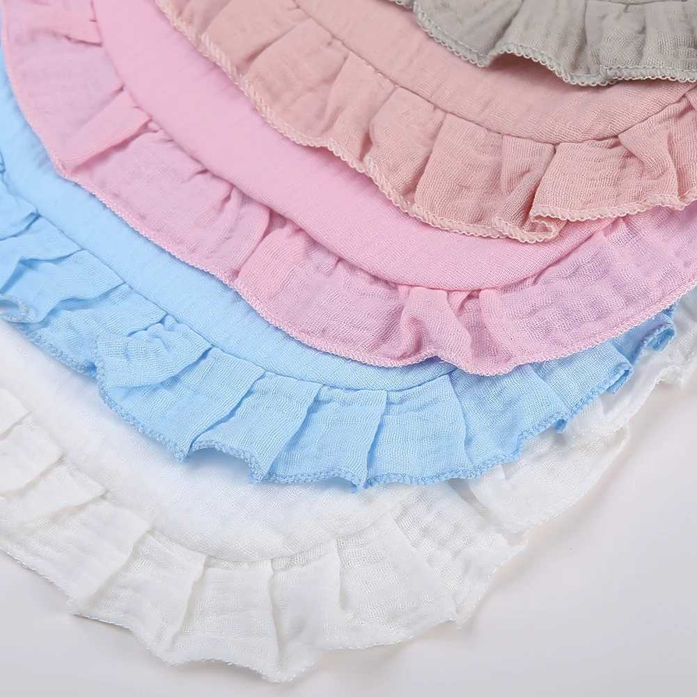 Bibs Burp Cloths Solid Baby Bibs Adjustable Snap Saliva Towel Ruffled FrilEdge Muslin Cotton Burp Cloths A Grade Infant Boys Girls Feeding ScarfL4812