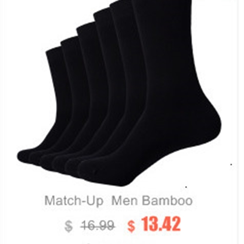 Matchup Men Bamboo Grey Socks Breathable Antibacterial Man Business Dress 6 Pairslot 24