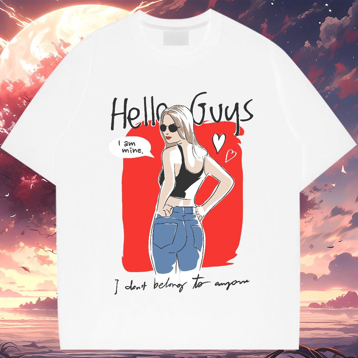 T-Shirts for Men 230g Pure Cotton person Anime Printing Street Breathable Crew Neck Plus Size Cartoon Men Tshirts Classic Cool Design Clothes