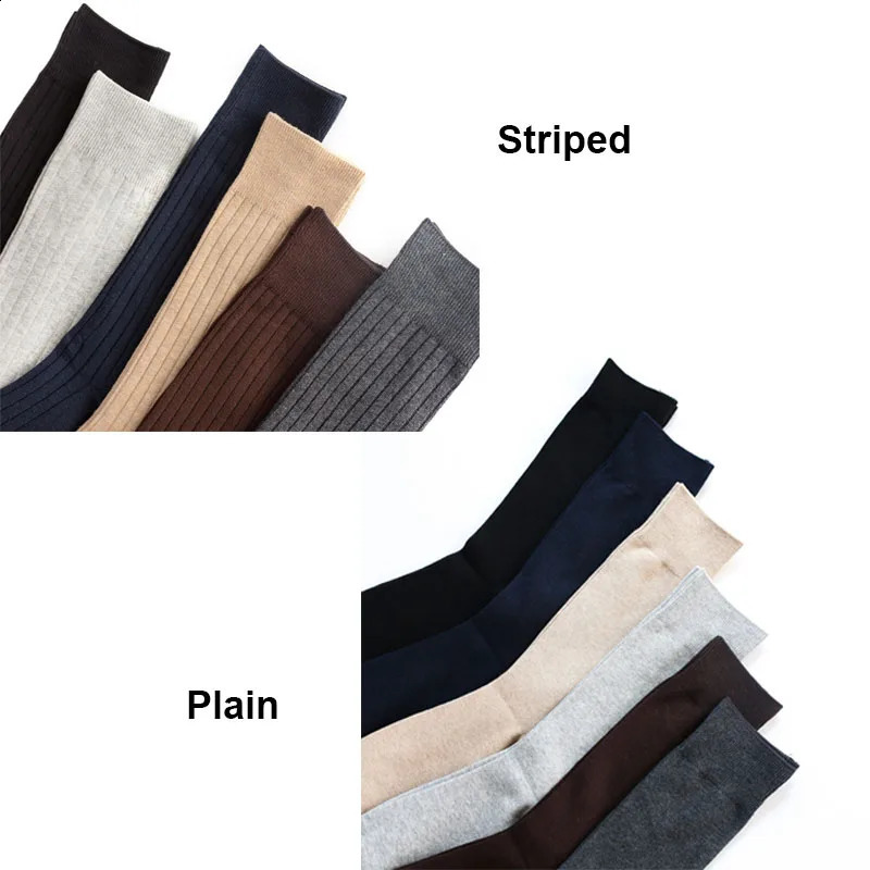6 Pairs Large Mans Cotton Office Socks Long Solid White Black Mid-Calf Business Formal Sock Casual Plus Size 45 47 48 49 50 240812