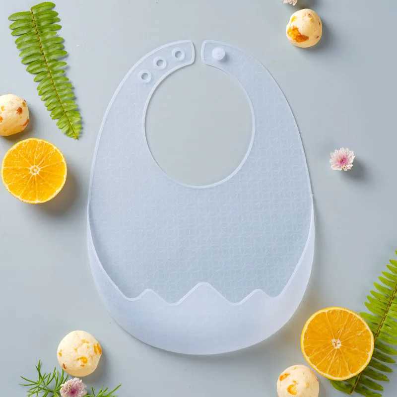 Bibs Burp Cloths Baby Silicone Bibs Babies Waterproof Bib Solid Color 3-speed Adjustment Saliva Pocket Childrens Burp Cloths Newborn AccessoriesL4812