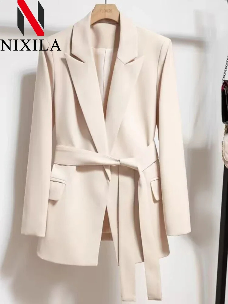 in Spring Autumn Blazer for Women 2024 Outerwears Office Lady Coats Loose Fit Retro Women Clothing Elegant Womens Jacket o240813