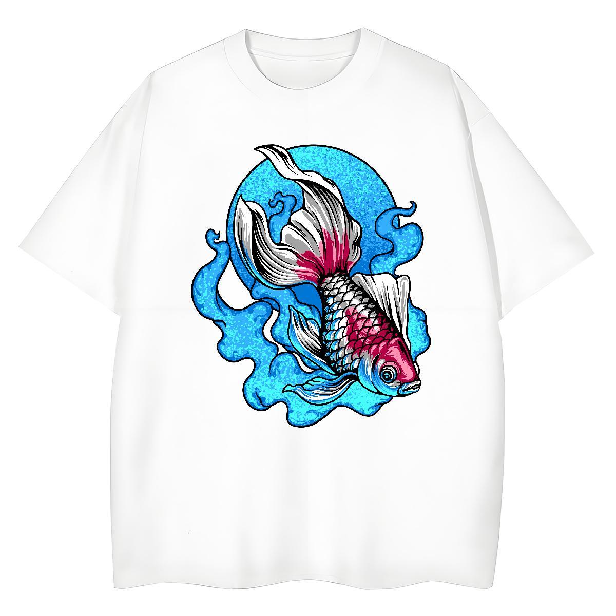 New Designer Men Clothes T-Shirt Casual Beach 230g Cotton Tops Breathable Short Sleeve Cool Design T Shirt For Man Plus Size Cartoon